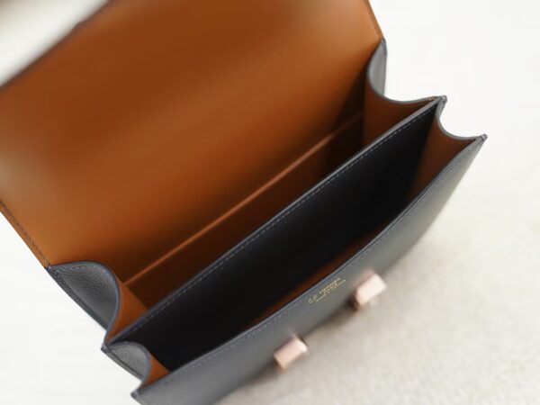 mmexport1736238839789 Full Handmade Hermes Constance 19CM 88 Gris Graphite / 37 Gold Evercolor Rose Gold Hardware