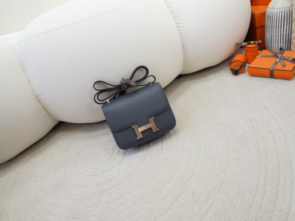 mmexport1736238841913 Full Handmade Hermes Constance 19CM 88 Gris Graphite / 37 Gold Evercolor Rose Gold Hardware
