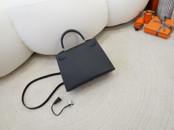 mmexport1736239016406 USA Washington Kelly Sellier 25CM Epsom Leather CK89 Noir Silver Hardware