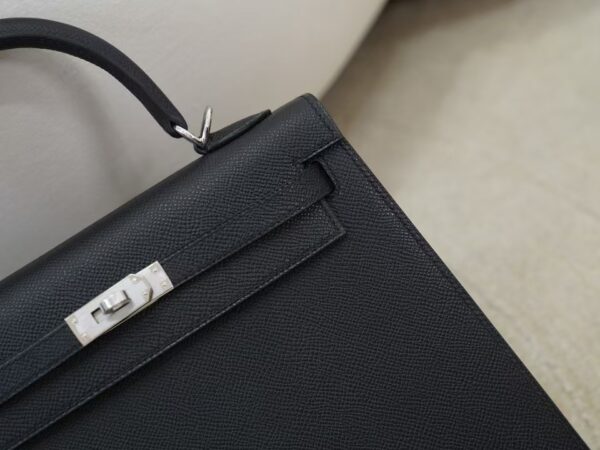 mmexport1736239018161 USA Washington Kelly Sellier 25CM Epsom Leather CK89 Noir Silver Hardware