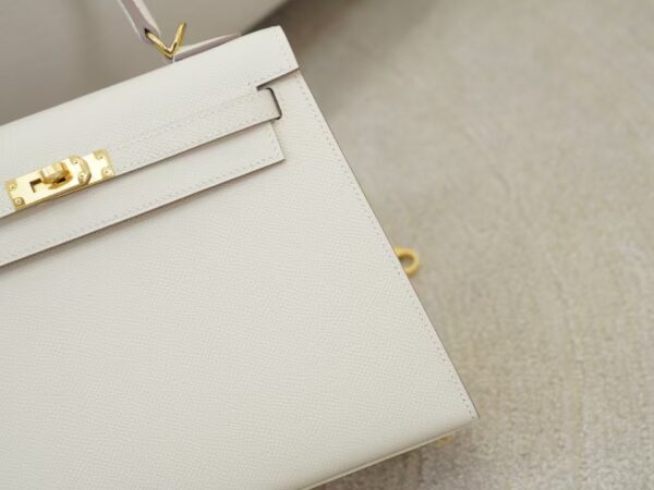 mmexport1736239118791 Women’s Tote Bag CK10 Craie Epsom Leather Kelly Sellier 25CM Gold Hardware
