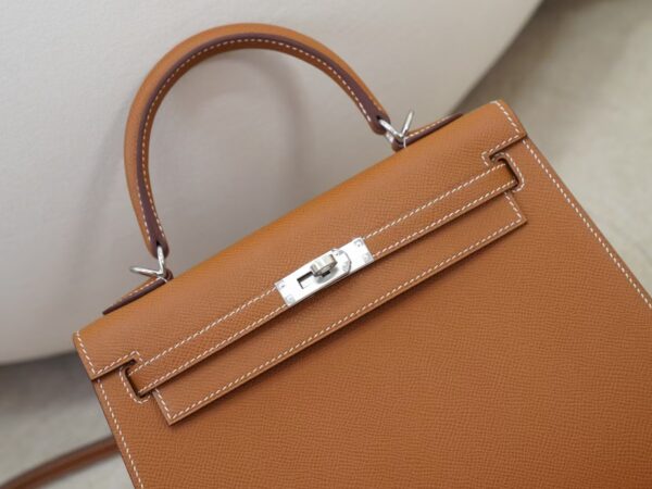 mmexport1736239188969 Luxury Bag Kelly Sellier 25CM CK37 Gold Epsom Leather Silver Hardware