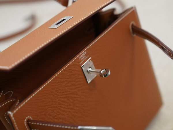 mmexport1736239198042 Luxury Bag Kelly Sellier 25CM CK37 Gold Epsom Leather Silver Hardware