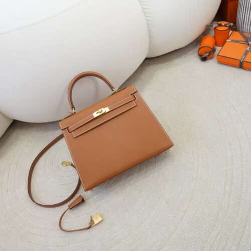 UAE Dubai CC37 Gold Epsom Leather Kelly Sellier 25CM Tote Bag Gold Hardware