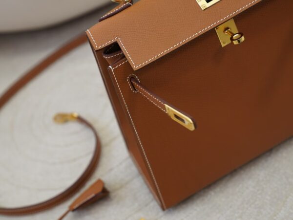 mmexport1736239219636 UAE Dubai CC37 Gold Epsom Leather Kelly Sellier 25CM Tote Bag Gold Hardware
