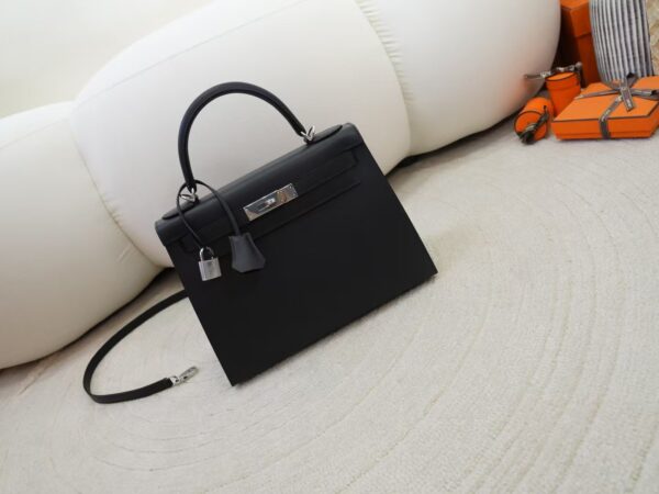 mmexport1736239288819 USA New York Kelly 28CM Matte Box Leather CK89 Noir Silver Hardware