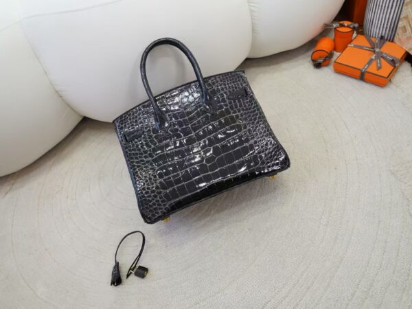 mmexport1736410903917 Luxury Women’s Bag Birkin 30CM HCP Shiny Alligator Crocodile CC89 Noir Gold Hardware