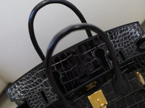 mmexport1736410911347 Luxury Women’s Bag Birkin 30CM HCP Shiny Alligator Crocodile CC89 Noir Gold Hardware