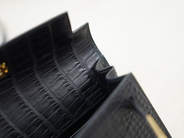 mmexport1736410966425 Full Handmade Kelly Danse 22CM HCP Matte Alligator Crocodile CK89 Noir Gold Hardware