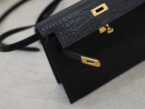 mmexport1736410970824 Full Handmade Kelly Danse 22CM HCP Matte Alligator Crocodile CK89 Noir Gold Hardware