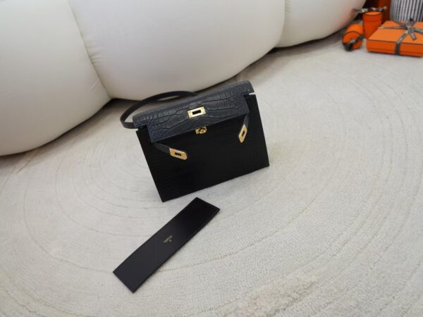 mmexport1736410974527 Full Handmade Kelly Danse 22CM HCP Matte Alligator Crocodile CK89 Noir Gold Hardware
