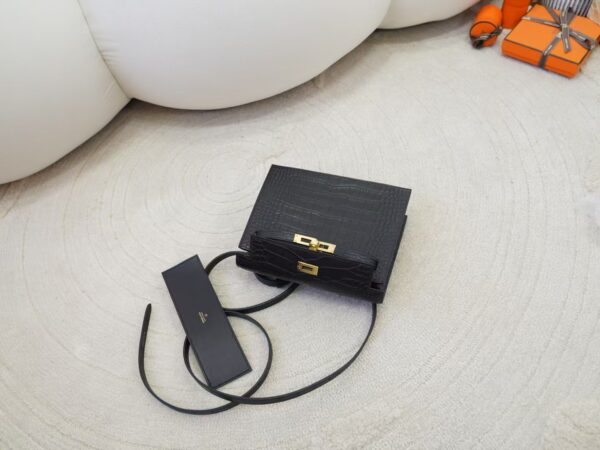 mmexport1736410976587 Full Handmade Kelly Danse 22CM HCP Matte Alligator Crocodile CK89 Noir Gold Hardware