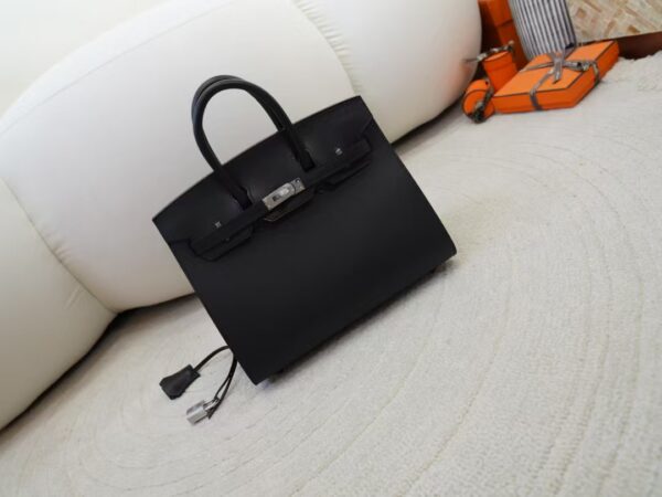 mmexport1736411086887-1 New Arrival Hermes Madame Leather CK89 Noir Birkin Sellier 25CM Silver Hardware