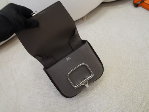 mmexport1736838160296 USA New York Hermes Della 19CM Epsom Leather 8F Etain Silver Hardware