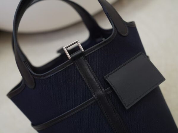 mmexport1736838210711 Hermes Bag Price Picotin Cargo 18CM CK89 Nior Canvas / Swift Leather Silver Hardware