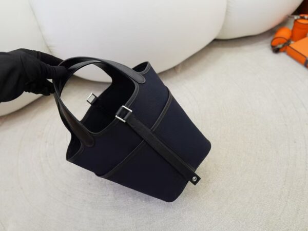 mmexport1736838216090 Hermes Bag Price Picotin Cargo 18CM CK89 Nior Canvas / Swift Leather Silver Hardware
