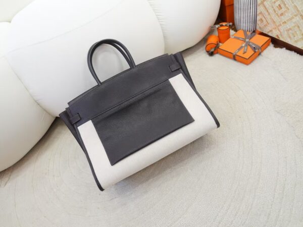 mmexport1736838318977-1 UK London Inside Out Birkin 35CM Faubourg Barenia CK46 Ebene / Canvas Silver Hardware