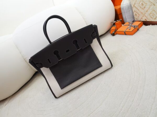 mmexport1736838320855 UK London Inside Out Birkin 35CM Faubourg Barenia CK46 Ebene / Canvas Silver Hardware