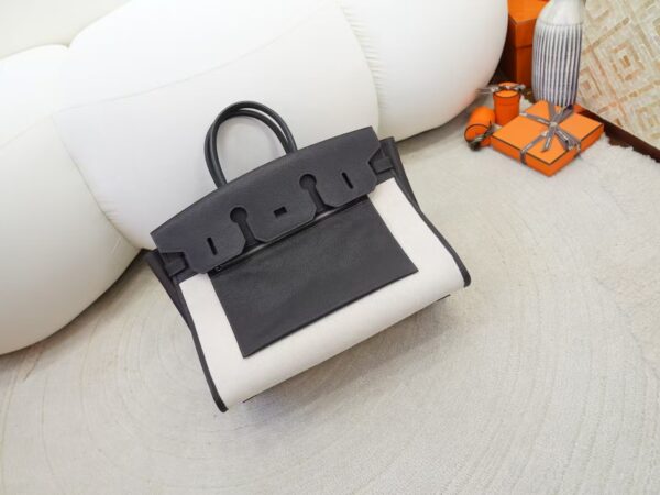 mmexport1736838322720 UK London Inside Out Birkin 35CM Faubourg Barenia CK46 Ebene / Canvas Silver Hardware