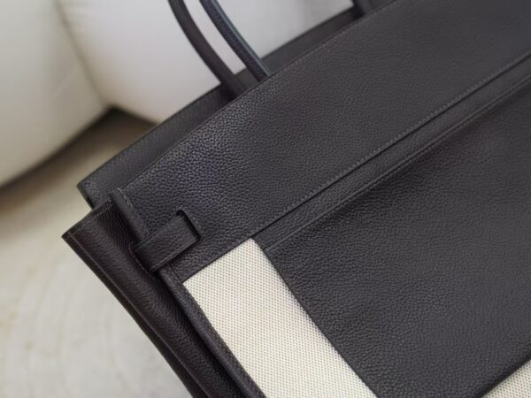 mmexport1736838328325 UK London Inside Out Birkin 35CM Faubourg Barenia CK46 Ebene / Canvas Silver Hardware