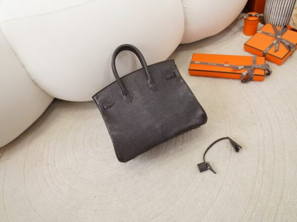 mmexport1744094926292 USA New York Hermes Lizard Leather Birkin 25CM CK46 Ebene Silver Hardware