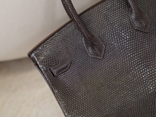 mmexport1744094929993 USA New York Hermes Lizard Leather Birkin 25CM CK46 Ebene Silver Hardware
