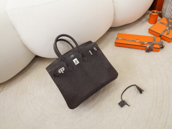 mmexport1744094936095 USA New York Hermes Lizard Leather Birkin 25CM CK46 Ebene Silver Hardware