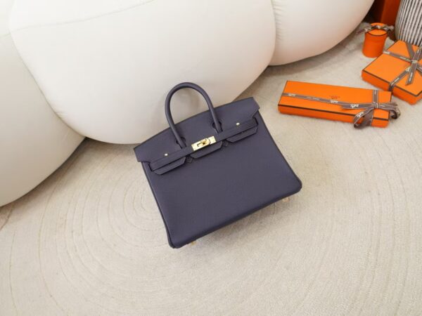 mmexport1744095112300 Women’s Tote Bag Togo Leather 2Z Blue Nuit Birkin 25CM Gold Hardware