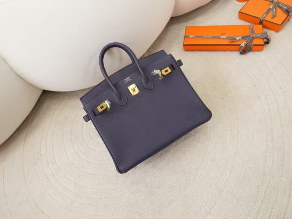 mmexport1744095123010 Women’s Tote Bag Togo Leather 2Z Blue Nuit Birkin 25CM Gold Hardware