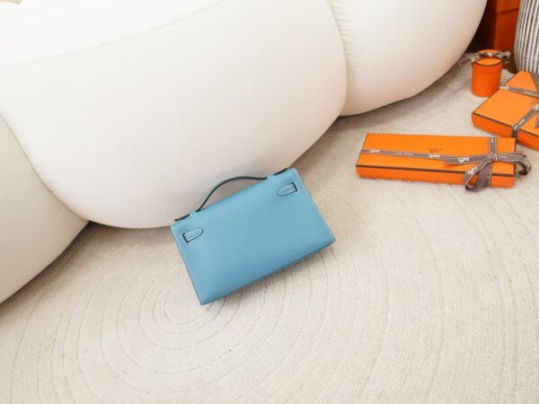 mmexport1744095214202 Hermes Evening Bag Kelly Pochette 22CM Swift Leather D2 New Blue Jean Silver Hardware