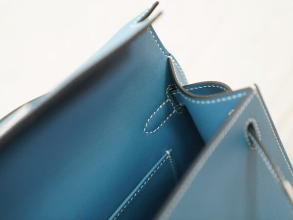 mmexport1744095219229 Hermes Evening Bag Kelly Pochette 22CM Swift Leather D2 New Blue Jean Silver Hardware