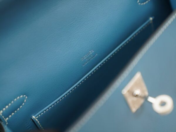 mmexport1744095222678 Hermes Evening Bag Kelly Pochette 22CM Swift Leather D2 New Blue Jean Silver Hardware