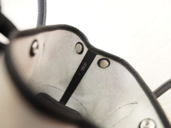 mmexport1744095696552 2025 New Mini Garden Party White Canvas & Black Leather Silver Hardware