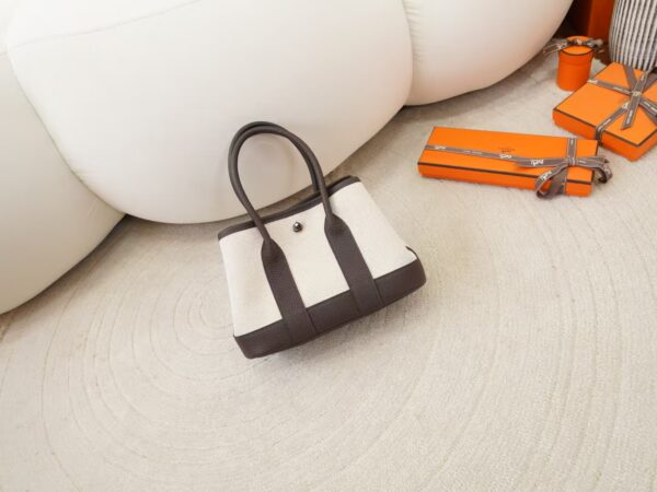 mmexport1744095738012-1 Australia Sydney Hermes Mini Garden Party Canvas & 46 Ebene Leather Silver Hardware