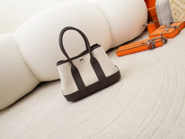 mmexport1744095739914 Australia Sydney Hermes Mini Garden Party Canvas & 46 Ebene Leather Silver Hardware