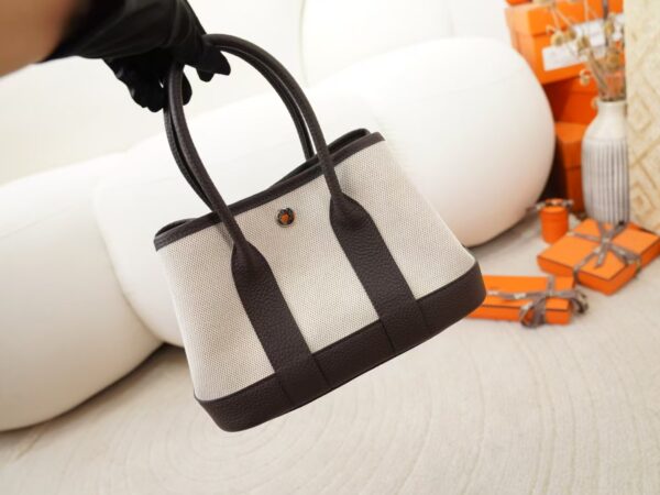 mmexport1744095741591 Australia Sydney Hermes Mini Garden Party Canvas & 46 Ebene Leather Silver Hardware