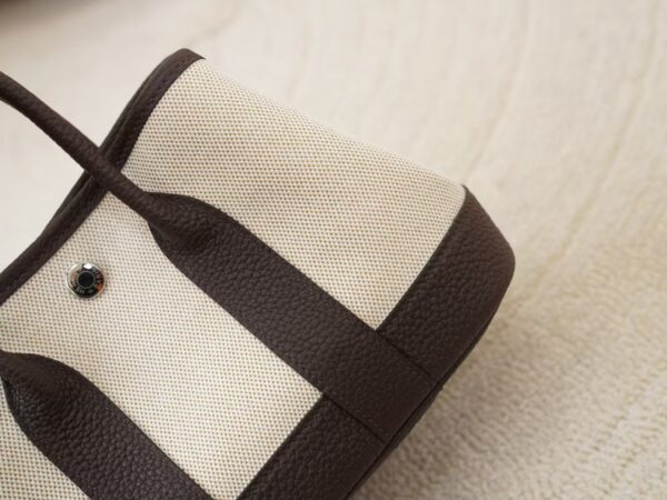 mmexport1744095747044 Australia Sydney Hermes Mini Garden Party Canvas & 46 Ebene Leather Silver Hardware