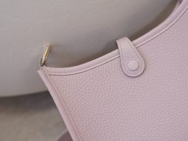 mmexport1744096200188 Hermes Shoulde Bag Clemence Leather Evelyne Mini 16CM 09 Mauve Pale Gold Hardware