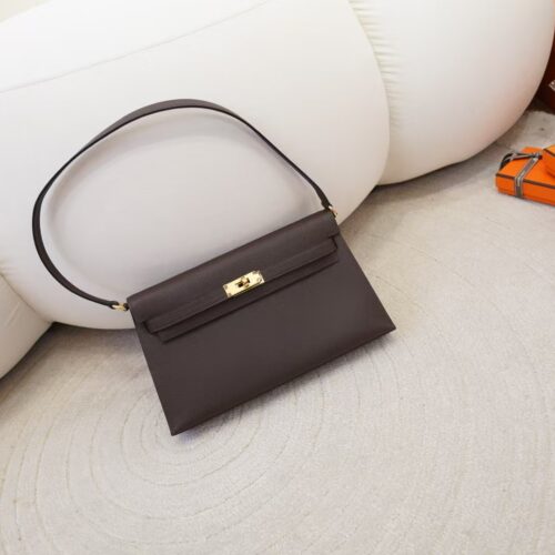Australia Sydney Hermes Kelly Elan Shoulder Bag Coffee Madame Leather Gold Hardware