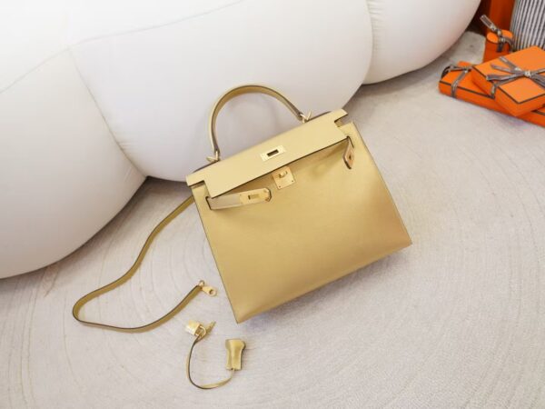 mmexport1744179125290 Australia Canberra Hermes Chevre Leather Kelly Sellier 28CM New Color Y9 Dore Gold Hardware