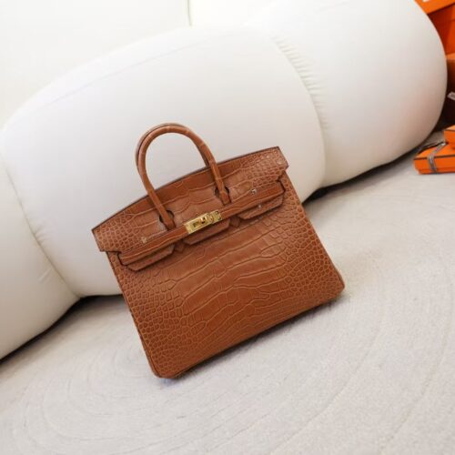 Hermes Bag Price CC37 Gold Matte Alligator Crocodile Birkin 25CM Gold Hardware