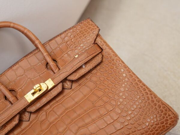 mmexport1744179162978 Hermes Bag Price CC37 Gold Matte Alligator Crocodile Birkin 25CM Gold Hardware