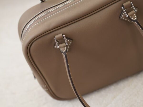 mmexport1744179390277 Hermes Bag Images Swift Leather Plume Mini 20CM CK18 Etoupe Silver Hardware