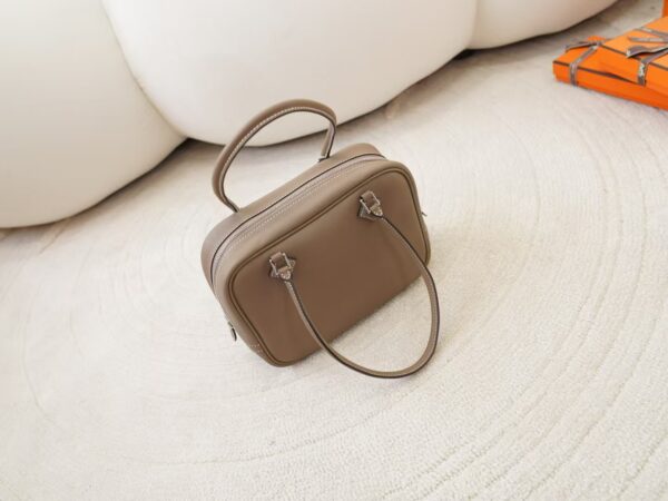 mmexport1744179394739 Hermes Bag Images Swift Leather Plume Mini 20CM CK18 Etoupe Silver Hardware