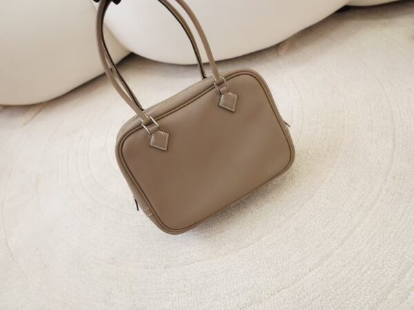 mmexport1744179396630 Hermes Bag Images Swift Leather Plume Mini 20CM CK18 Etoupe Silver Hardware