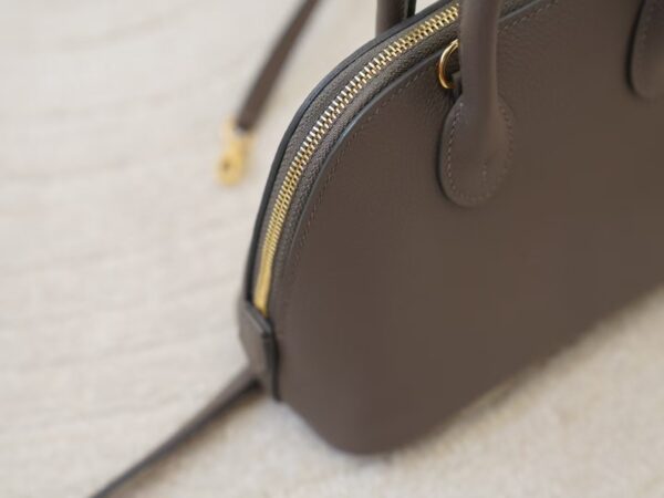 mmexport1744179439822 USA Los Angeles Hermes Mini Bolide 18CM Evercolor Leather 8F Etain Gold Hardware