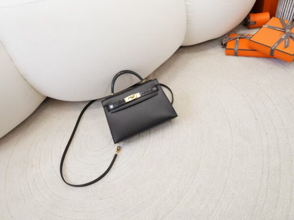 mmexport1744615155194-1 New Hermes Mini Kelly Touch 19CM Madame / Shiny Crocodile Leather CC89 Noir Gold Hardware
