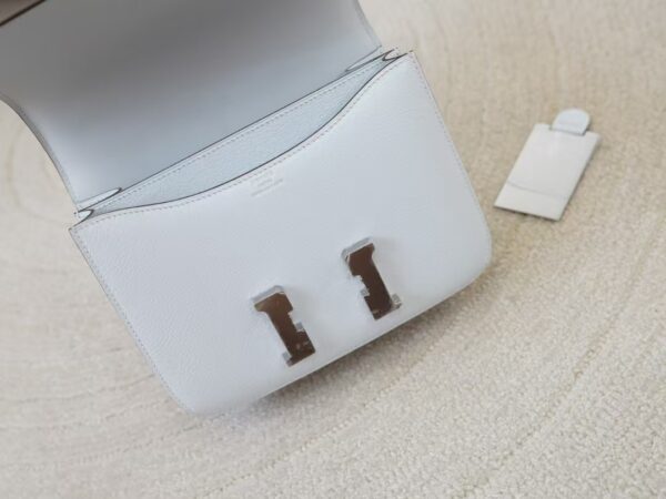 mmexport1745392686925 Hermes Bag Price Chevre Leather Constance 19CM T0 Blue Brume Silver Hardware